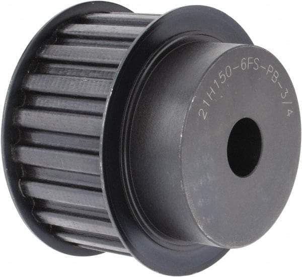 Power Drive - 21 Tooth, 3/4" Inside x 3.288" Outside Diam, Timing Belt Pulley - 1-1/2" Belt Width, 3.342" Pitch Diam, Steel & Cast Iron - Industrial Tool & Supply