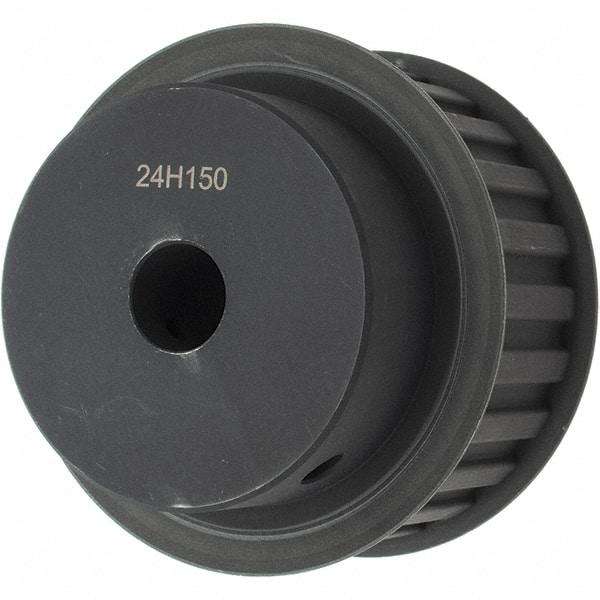 Power Drive - 24 Tooth, 3/4" Inside x 3.766" Outside Diam, Timing Belt Pulley - 1-1/2" Belt Width, 3.82" Pitch Diam, Steel & Cast Iron - Industrial Tool & Supply