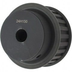 Power Drive - 24 Tooth, 3/4" Inside x 3.766" Outside Diam, Timing Belt Pulley - 1-1/2" Belt Width, 3.82" Pitch Diam, Steel & Cast Iron - Industrial Tool & Supply