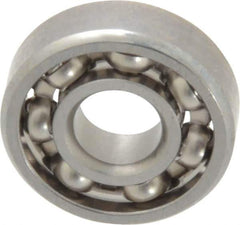 Value Collection - 3/16" Bore Diam, 1/2" OD, Open Miniature Radial Ball Bearing - 5/32" Wide, 1 Row, Round Bore, 108 Lb Static Capacity, 293 Lb Dynamic Capacity - Industrial Tool & Supply