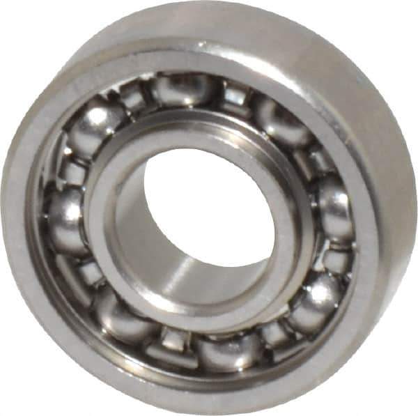 Value Collection - 1/4" Bore Diam, 5/8" OD, Open Miniature Radial Ball Bearing - 0.196" Wide, 1 Row, Round Bore, 128 Lb Static Capacity, 335 Lb Dynamic Capacity - Industrial Tool & Supply