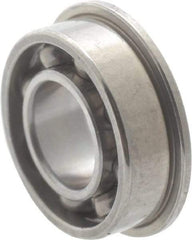 Value Collection - 1/8" Bore Diam, 5/16" OD, Open Miniature Radial Ball Bearing - 7/64" Wide, With Flange, 1 Row, Round Bore, 40 Lb Static Capacity, 124 Lb Dynamic Capacity - Industrial Tool & Supply