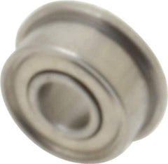 Value Collection - 1/8" Bore Diam, 5/16" OD, Double Shield Miniature Radial Ball Bearing - 9/64" Wide, With Flange, 1 Row, Round Bore, 40 Lb Static Capacity, 124 Lb Dynamic Capacity - Industrial Tool & Supply