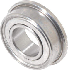 Value Collection - 3/16" Bore Diam, 3/8" OD, Double Shield Miniature Radial Ball Bearing - 1/8" Wide, With Flange, 1 Row, Round Bore, 56 Lb Static Capacity, 160 Lb Dynamic Capacity - Industrial Tool & Supply