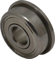 Value Collection - 1/8" Bore Diam, 3/8" OD, Double Shield Miniature Radial Ball Bearing - 9/64" Wide, With Flange, 1 Row, Round Bore, 49 Lb Static Capacity, 144 Lb Dynamic Capacity - Industrial Tool & Supply