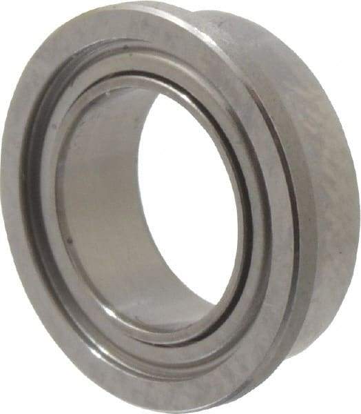 Value Collection - 1/4" Bore Diam, 3/8" OD, Double Shield Miniature Radial Ball Bearing - 1/8" Wide, With Flange, 1 Row, Round Bore, 33 Lb Static Capacity, 84 Lb Dynamic Capacity - Industrial Tool & Supply