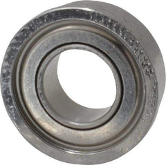 Value Collection - 1/4" Bore Diam, 1/2" OD, Double Shield Miniature Radial Ball Bearing - 3/16" Wide, With Flange, 1 Row, Round Bore, 90 Lb Static Capacity, 243 Lb Dynamic Capacity - Industrial Tool & Supply