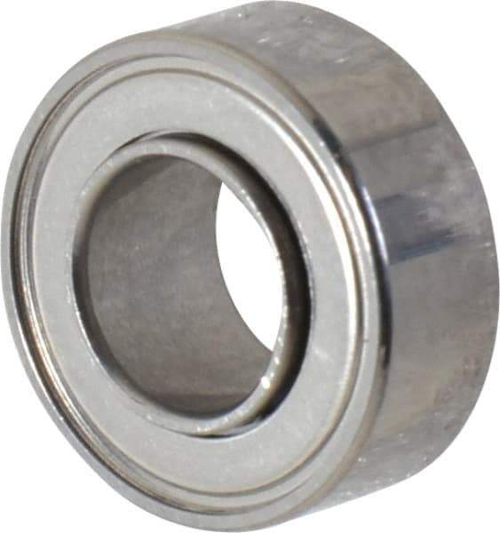 Value Collection - 1/4" Bore Diam, 1/2" OD, Double Shield Miniature Radial Ball Bearing - 3/16" Wide, 1 Row, Round Bore, 90 Lb Static Capacity, 243 Lb Dynamic Capacity - Industrial Tool & Supply