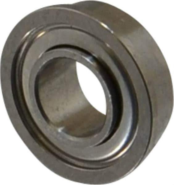 Value Collection - 3/16" Bore Diam, 3/8" OD, Double Shield Miniature Radial Ball Bearing - 1/8" Wide, With Flange, 1 Row, Round Bore, 56 Lb Static Capacity, 160 Lb Dynamic Capacity - Industrial Tool & Supply