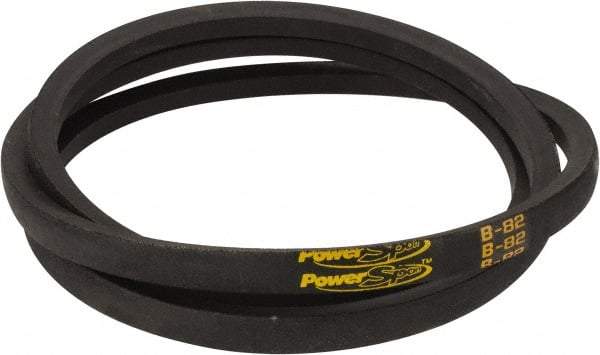Value Collection - Section B, 21/32" Wide, 85" Outside Length, V-Belt - Rubber, Classic, No. B82 - Industrial Tool & Supply