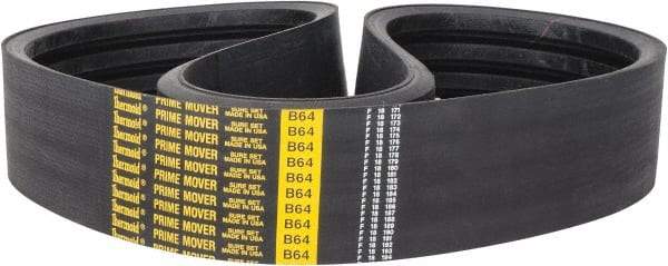 Value Collection - Section B, V-Belt - Neoprene Rubber, Classic Banded, No. B-64 - Industrial Tool & Supply