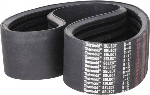 Value Collection - Section B, V-Belt - Neoprene Rubber, Classic Banded, No. B-67 - Industrial Tool & Supply