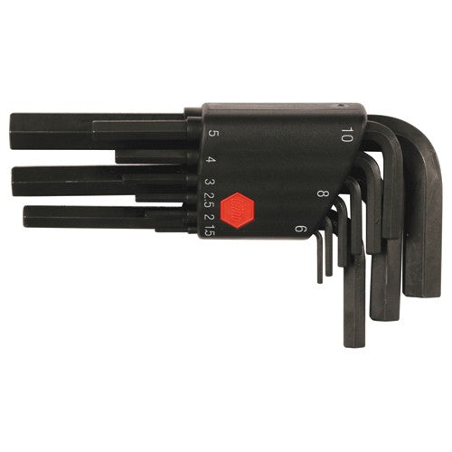 1.5-10 HEX L-KEY SHORT ARM BLACK 9PC SET - Industrial Tool & Supply