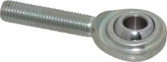 Made in USA - 5/16" ID, 7/8" Max OD, 3,600 Lb Max Static Cap, Plain Male Spherical Rod End - 5/16-24 RH, Steel with Steel Raceway - Industrial Tool & Supply