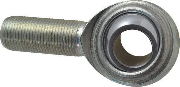 Made in USA - 3/4" ID, 1-3/4" Max OD, 14,290 Lb Max Static Cap, Plain Male Spherical Rod End - 3/4-16 RH, Steel with Steel Raceway - Industrial Tool & Supply