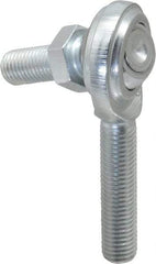 Made in USA - 5/16" ID, 7/8" Max OD, 3,600 Lb Max Static Cap, Male Spherical Rod End with Stud - 5/16-24 RH, Steel with Steel Raceway - Industrial Tool & Supply