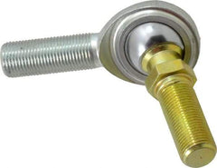 Made in USA - 5/8" ID, 1-1/2" Max OD, 9,813 Lb Max Static Cap, Male Spherical Rod End with Stud - 5/8-18 RH, Steel with Steel Raceway - Industrial Tool & Supply