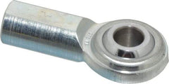 Made in USA - 5/16" ID, 7/8" Max OD, 3,600 Lb Max Static Cap, Plain Female Spherical Rod End - 5/16-24 RH, Steel with Steel Raceway - Industrial Tool & Supply