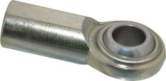 Made in USA - 3/4" ID, 1-3/4" Max OD, 14,290 Lb Max Static Cap, Plain Female Spherical Rod End - 3/4-16 RH, Steel with Steel Raceway - Industrial Tool & Supply
