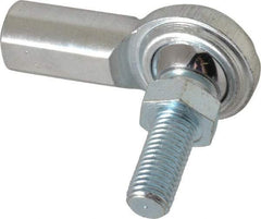 Made in USA - 5/16" ID, 7/8" Max OD, 3,600 Lb Max Static Cap, Female Spherical Rod End with Stud - 5/16-24 RH, Steel with Steel Raceway - Industrial Tool & Supply
