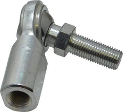 Made in USA - 3/8" ID, 1" Max OD, 5,100 Lb Max Static Cap, Female Spherical Rod End with Stud - 3/8-24 RH, Steel with Steel Raceway - Industrial Tool & Supply