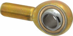 Made in USA - 3/4" ID, 1-3/4" Max OD, 11,550 Lb Max Static Cap, Plain Male Spherical Rod End - 3/4-16 RH, Steel with Bronze Raceway - Industrial Tool & Supply