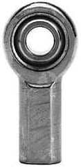 Made in USA - 3/16" ID, 5/8" Max OD, 3,736 Lb Max Static Cap, Female Spherical Rod End with Stud - 10-32 RH, Alloy Steel with Steel Raceway - Industrial Tool & Supply