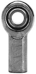 Made in USA - 1/4" ID, 3/4" Max OD, 6,195 Lb Max Static Cap, Female Spherical Rod End with Stud - 1/4-28 RH, Alloy Steel with Steel Raceway - Industrial Tool & Supply