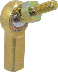 Made in USA - 3/16" ID, 5/8" Max OD, 1,624 Lb Max Static Cap, Female Spherical Rod End with Stud - 10-32 RH, Steel with Bronze Raceway - Industrial Tool & Supply