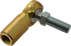 Made in USA - 3/8" ID, 1" Max OD, 3,950 Lb Max Static Cap, Female Spherical Rod End with Stud - 3/8-24 RH, Steel with Bronze Raceway - Industrial Tool & Supply