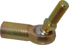Made in USA - 5/8" ID, 1-1/2" Max OD, 7,400 Lb Max Static Cap, Female Spherical Rod End with Stud - 5/8-18 RH, Steel with Bronze Raceway - Industrial Tool & Supply