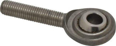 Made in USA - 5/16" ID, 7/8" Max OD, 2,050 Lb Max Static Cap, Plain Male Spherical Rod End - 5/16-24 RH, Stainless Steel with Stainless Steel Raceway - Industrial Tool & Supply