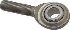 Made in USA - 1/2" ID, 1-5/16" Max OD, 4,700 Lb Max Static Cap, Plain Male Spherical Rod End - 1/2-20 RH, Stainless Steel with Stainless Steel Raceway - Industrial Tool & Supply
