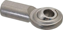 Made in USA - 5/16" ID, 7/8" Max OD, 2,100 Lb Max Static Cap, Plain Female Spherical Rod End - 5/16-24 RH, Stainless Steel with Stainless Steel Raceway - Industrial Tool & Supply