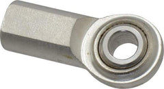Made in USA - 3/8" ID, 1" Max OD, 3,080 Lb Max Static Cap, Plain Female Spherical Rod End - 3/8-24 RH, Stainless Steel with Stainless Steel Raceway - Industrial Tool & Supply
