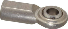 Made in USA - 1/2" ID, 1-5/16" Max OD, 4,720 Lb Max Static Cap, Plain Female Spherical Rod End - 1/2-20 RH, Stainless Steel with Stainless Steel Raceway - Industrial Tool & Supply