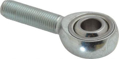 Made in USA - 3/8" ID, 1" Max OD, 9,550 Lb Max Static Cap, Plain Male Spherical Rod End - 3/8-24 RH, Alloy Steel with Steel Raceway - Industrial Tool & Supply
