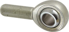 Made in USA - 5/8" ID, 1-1/2" Max OD, 17,959 Lb Max Static Cap, Plain Male Spherical Rod End - 5/8-18 RH, Alloy Steel with Steel Raceway - Industrial Tool & Supply