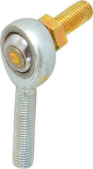 Made in USA - 5/16" ID, 7/8" Max OD, 7,639 Lb Max Static Cap, Male Spherical Rod End with Stud - 5/16-24 RH, Alloy Steel with Steel Raceway - Industrial Tool & Supply