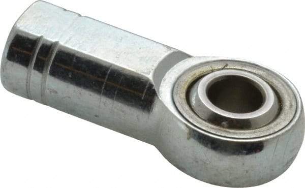 Made in USA - 3/8" ID, 1" Max OD, 9,550 Lb Max Static Cap, Plain Female Spherical Rod End - 3/8-24 RH, Alloy Steel with Steel Raceway - Industrial Tool & Supply