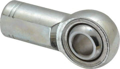 Made in USA - 7/16" ID, 1-1/8" Max OD, 10,290 Lb Max Static Cap, Plain Female Spherical Rod End - 7/16-20 RH, Alloy Steel with Steel Raceway - Industrial Tool & Supply