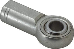 Made in USA - 1/2" ID, 1-5/16" Max OD, 15,340 Lb Max Static Cap, Plain Female Spherical Rod End - 1/2-20 RH, Alloy Steel with Steel Raceway - Industrial Tool & Supply
