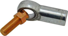Made in USA - 3/8" ID, 1" Max OD, 9,550 Lb Max Static Cap, Female Spherical Rod End with Stud - 3/8-24 RH, Alloy Steel with Steel Raceway - Industrial Tool & Supply