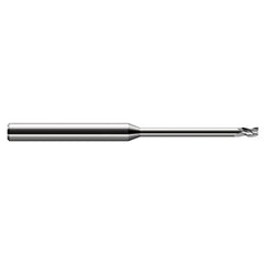 Miniature End Mills - Long Reach, Stub Flute - 0.0950″ Cutter Diameter × 0.1430″ Length of Cut × 0.5000″ (1/2″) Reach Carbide Square End Mill, 3 Flutes - Exact Industrial Supply