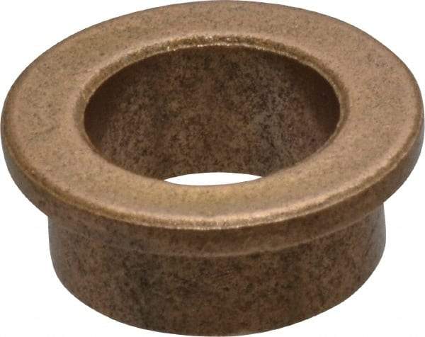 Boston Gear - 3/8" Inside x 1/2" Outside Diam, Oil Impregnated Bronze SAE-841 Flanged Sleeve Bearing - 5/8" Flange Outside Diam, 1/16" Flange Thickness, 1/4" OAL - Industrial Tool & Supply