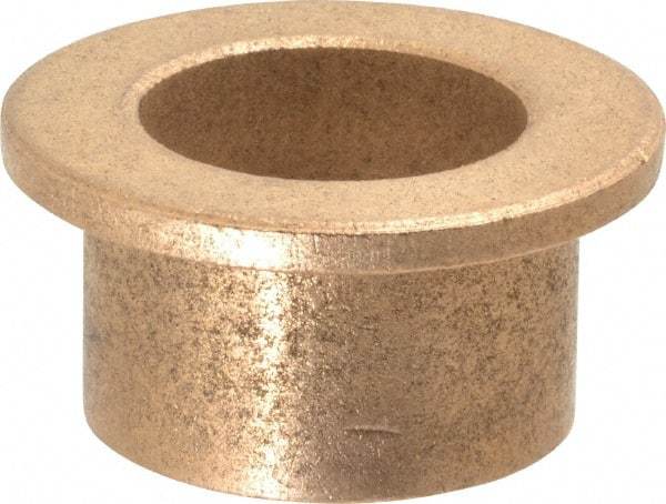 Boston Gear - 7/8" Inside x 1-1/8" Outside Diam, Oil Impregnated Bronze SAE-841 Flanged Sleeve Bearing - 1-1/2" Flange Outside Diam, 1/8" Flange Thickness, 3/4" OAL - Industrial Tool & Supply