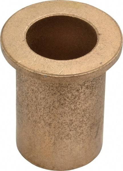 Boston Gear - 7/8" Inside x 1-1/8" Outside Diam, Oil Impregnated Bronze SAE-841 Flanged Sleeve Bearing - 1-1/2" Flange Outside Diam, 1/8" Flange Thickness, 1-3/4" OAL - Industrial Tool & Supply