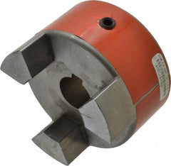 Lovejoy - 24mm Max Bore, 8mm x 3.3mm Keyway Width x Depth, Flexible Coupling Hub - 3.31" OD, 4-1/4" OAL, Sintered Iron, Order 2 Hubs & 1 Spider for Complete Coupling - Industrial Tool & Supply