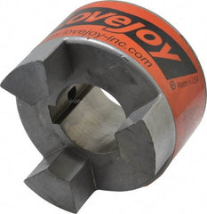 Lovejoy - 38mm Max Bore, 10mm x 3.3mm Keyway Width x Depth, Flexible Coupling Hub - 3.31" OD, 4-1/4" OAL, Sintered Iron, Order 2 Hubs & 1 Spider for Complete Coupling - Industrial Tool & Supply