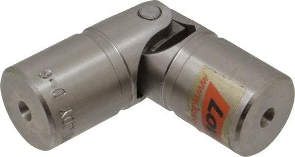 Lovejoy - 1" Bore Depth, 1,560 In/Lbs. Torque, D-Type Single Universal Joint - 1/2" Inside x 1" Outside Diam, 3-3/8" OAL - Industrial Tool & Supply